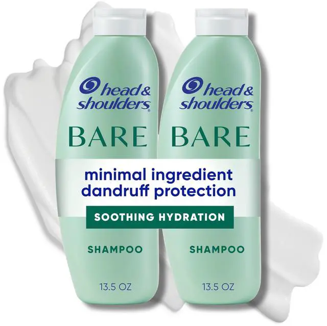 Main image of Anti-Dandruff Shampoo, BARE Soothing Hydration Twin Pack, 1% Pyrithione Zinc, Dry Scalp Relief, Free of Sulfates, Silicones, Dyes, 13.5 Fl Oz Each