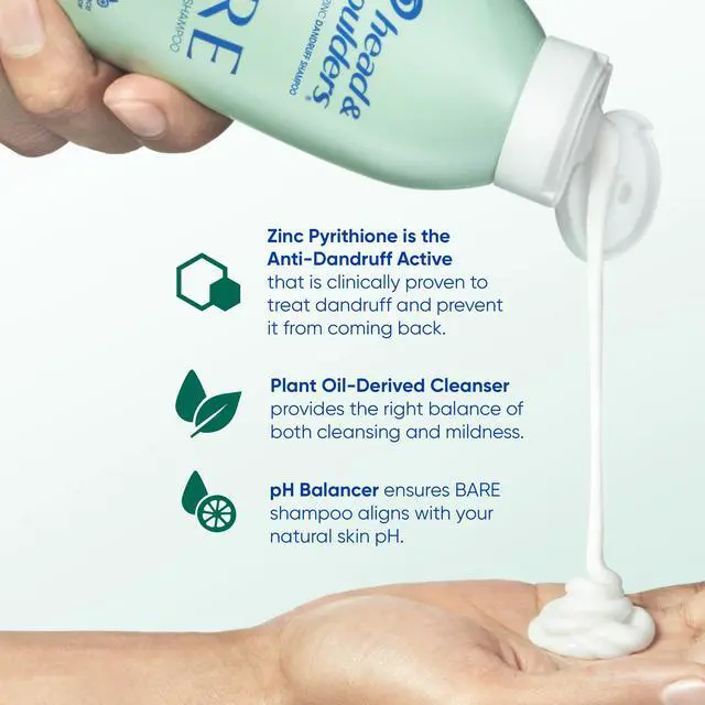 Alt view image 7 of 7 - Anti-Dandruff Shampoo, BARE Soothing Hydration Twin Pack, 1% Pyrithione Zinc, Dry Scalp Relief, Free of Sulfates, Silicones, Dyes, 13.5 Fl Oz Each