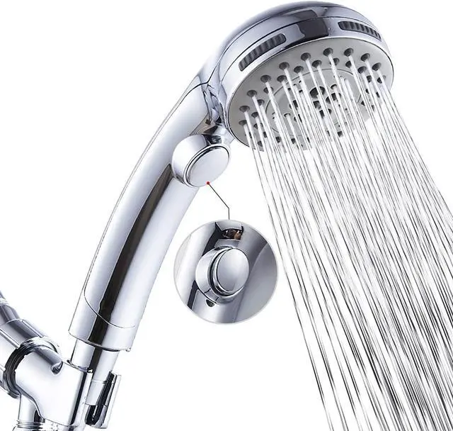 Main image of High Pressure Shower Head with Handheld Spray 6 Settings Chrome