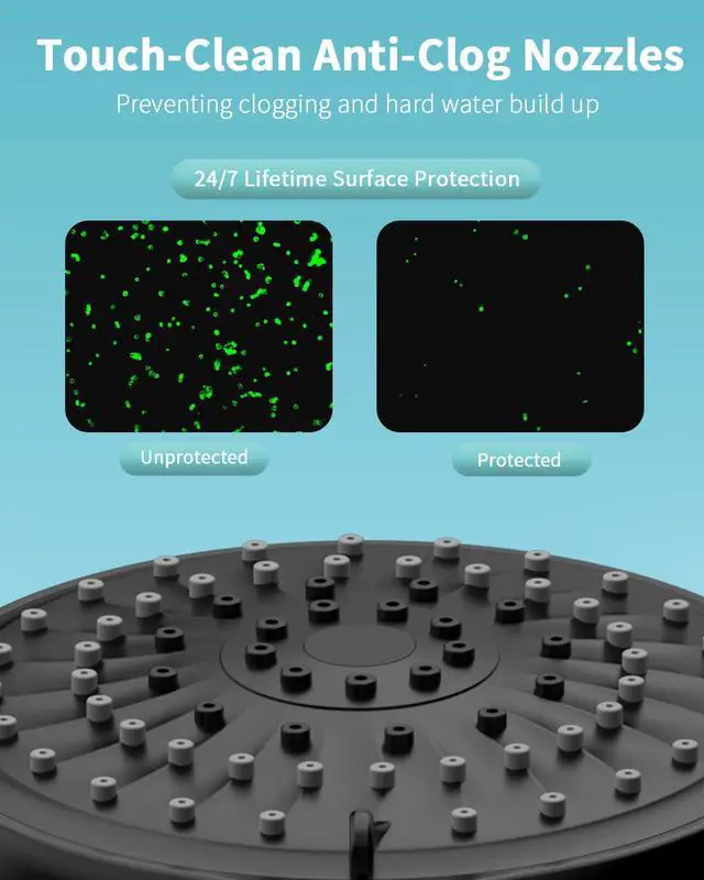 Alt view image 2 of 7 - Shower Head with Handheld, High Pressure Showerhead with Hose Black