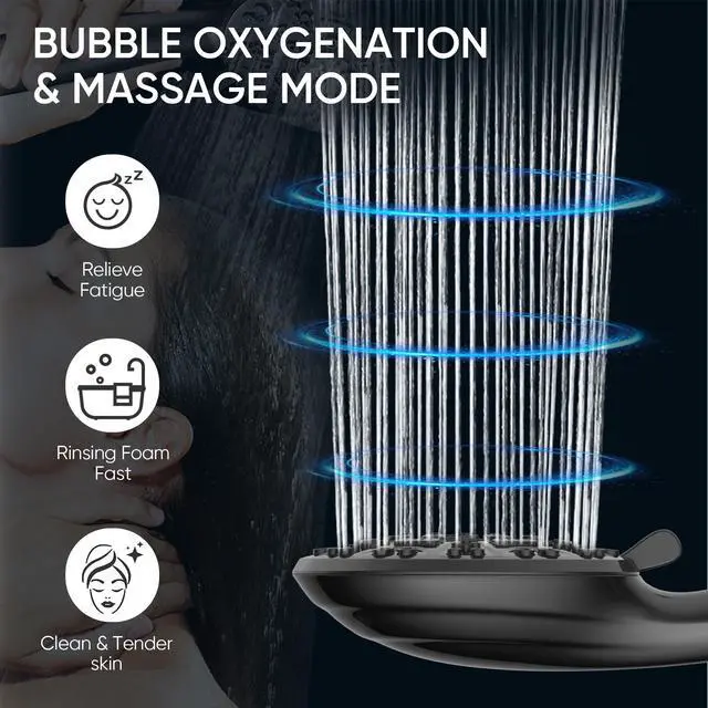 Alt view image 3 of 7 - 8-Setting Handheld Shower Head, Water-Saving Design, Matte Black