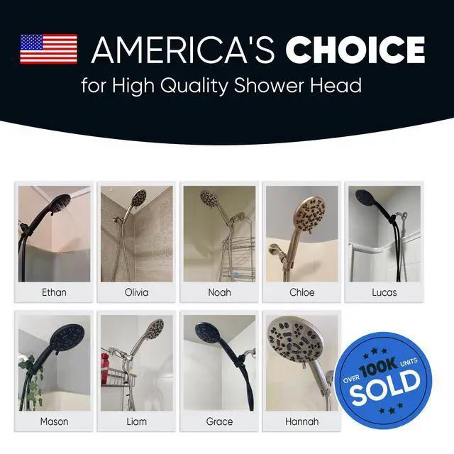 Alt view image 5 of 7 - 8-Setting Handheld Shower Head, Water-Saving Design, Matte Black