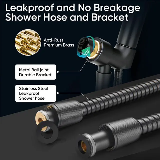 Alt view image 6 of 7 - 8-Setting Handheld Shower Head, Water-Saving Design, Matte Black
