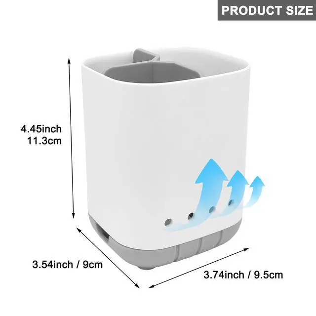 Alt view image 6 of 7 - Toothbrush Holder for Bathroom,Plastic Detachable for Easy Cleaning Multi-Functional Storage,3 Slots Anti-Slip Electric Toothbrush and Toothpaste Organizer Caddy for Bathroom Vanity,Countertop (Grey)