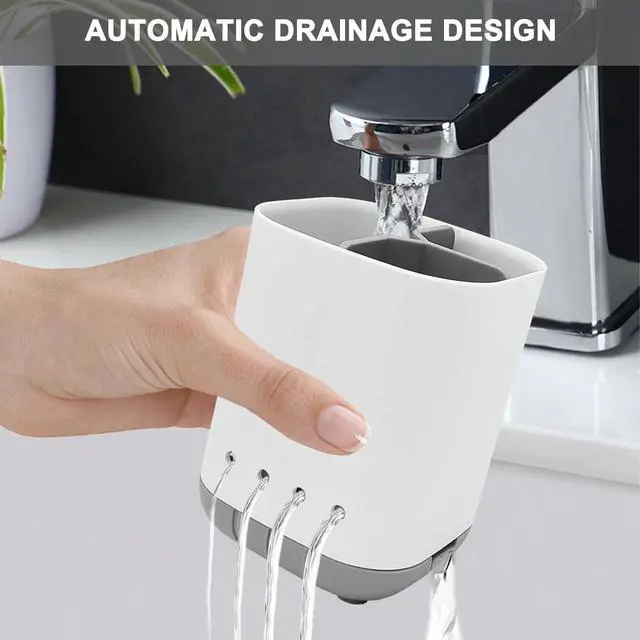 Alt view image 5 of 7 - Toothbrush Holder for Bathroom,Plastic Detachable for Easy Cleaning Multi-Functional Storage,3 Slots Anti-Slip Electric Toothbrush and Toothpaste Organizer Caddy for Bathroom Vanity,Countertop (Grey)