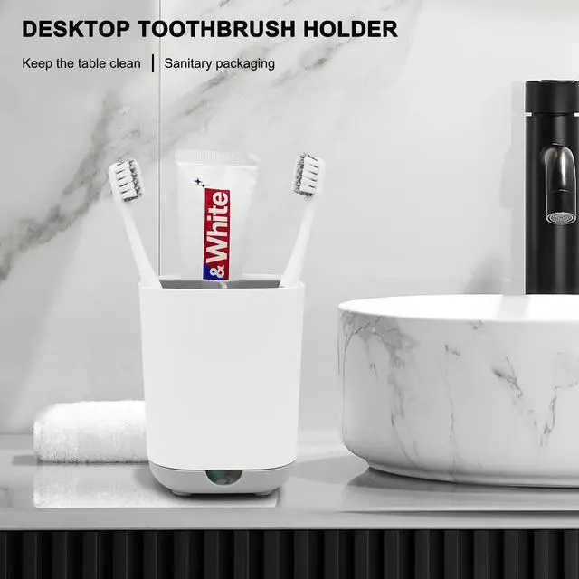 Alt view image 7 of 7 - Toothbrush Holder for Bathroom,Plastic Detachable for Easy Cleaning Multi-Functional Storage,3 Slots Anti-Slip Electric Toothbrush and Toothpaste Organizer Caddy for Bathroom Vanity,Countertop (Grey)
