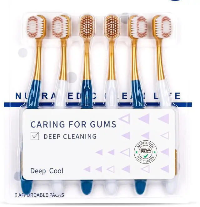 Main image of 6pcs/Set of Soft Toothbrushes for Adults Medium Manual Wider Head Tooth Brush Adult Wide Head Soft Hair Manual Gingival Cleaning Toothbrush Set (Pack of 6)