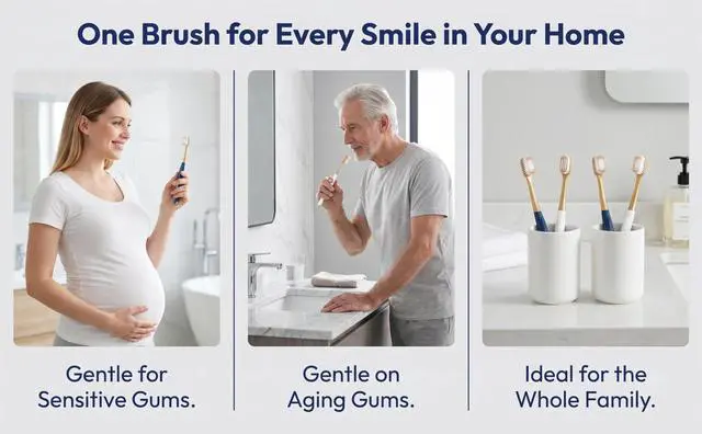Alt view image 5 of 7 - 6pcs/Set of Soft Toothbrushes for Adults Medium Manual Wider Head Tooth Brush Adult Wide Head Soft Hair Manual Gingival Cleaning Toothbrush Set (Pack of 6)