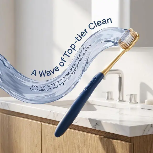 Alt view image 7 of 7 - 6pcs/Set of Soft Toothbrushes for Adults Medium Manual Wider Head Tooth Brush Adult Wide Head Soft Hair Manual Gingival Cleaning Toothbrush Set (Pack of 6)