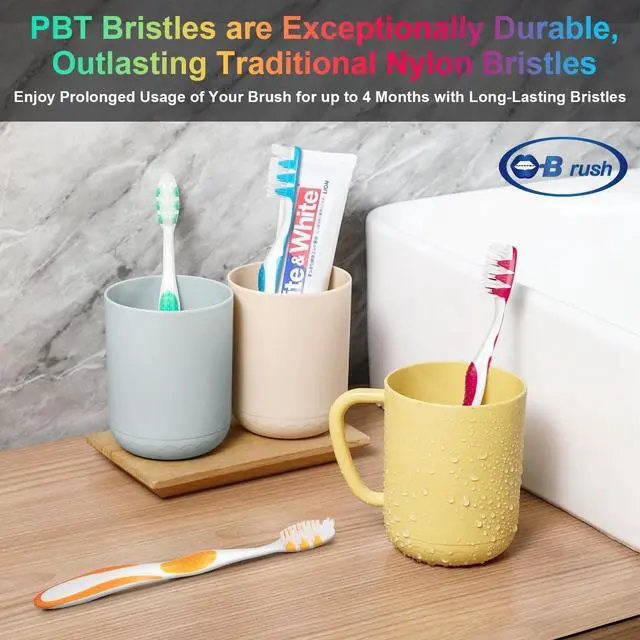 Alt view image 6 of 6 - Extra Soft Toothbrushes for Adults -Tapered Bristles Flossing Toothbrush for Sensitive Teeth and Receding Gums, Individually Wrapped Plaque Remover Travel Toothbrush Variety Colors Pack of 4