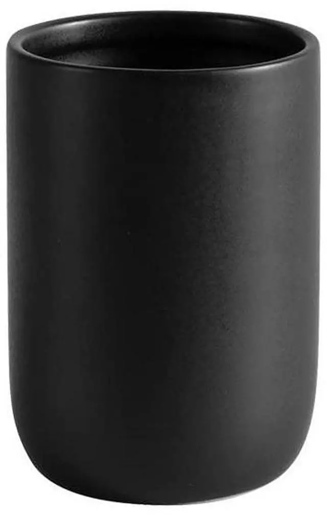 Main image of Bathroom Ceramic Toothbrush Cup, Matte Black Toothbrush Cup Holder, Bathroom Storage Organizer