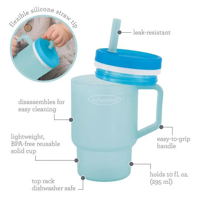 Alt view image 5 of 7 - My 1st Tumbler 10 Oz Durable Plastic Sippy Cup, Moody Blue