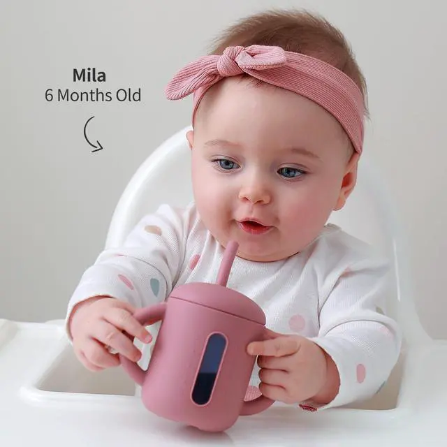 Alt view image 4 of 7 - Silicone Baby Straw Sippy Cup for 6-12 Months, Toddlers 1-3, 6 oz