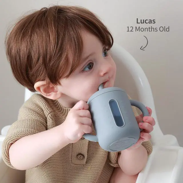 Alt view image 5 of 7 - Silicone Baby Straw Sippy Cup for 6-12 Months, Toddlers 1-3, 6 oz