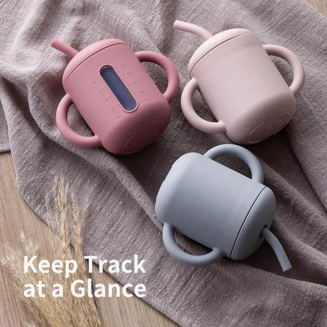 Alt view image 3 of 7 - Silicone Baby Straw Sippy Cup for 6-12 Months, Toddlers 1-3, 6 oz
