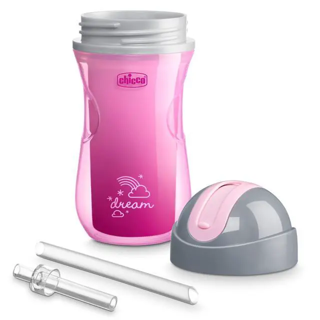 Alt view image 5 of 7 - Insulated Straw Sippy Cup 12+ Months, 9oz Toddler Training Cup with Spill-Free Flip-Top Lid, BPA-Free 2-Pack, Dream Pink/Purple