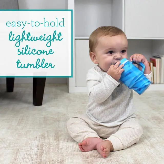 Alt view image 2 of 6 - My 1st Tumbler 9 Oz Silicone Sippy Cup, Swirl Blueberry