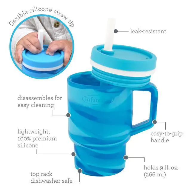 Alt view image 5 of 6 - My 1st Tumbler 9 Oz Silicone Sippy Cup, Swirl Blueberry