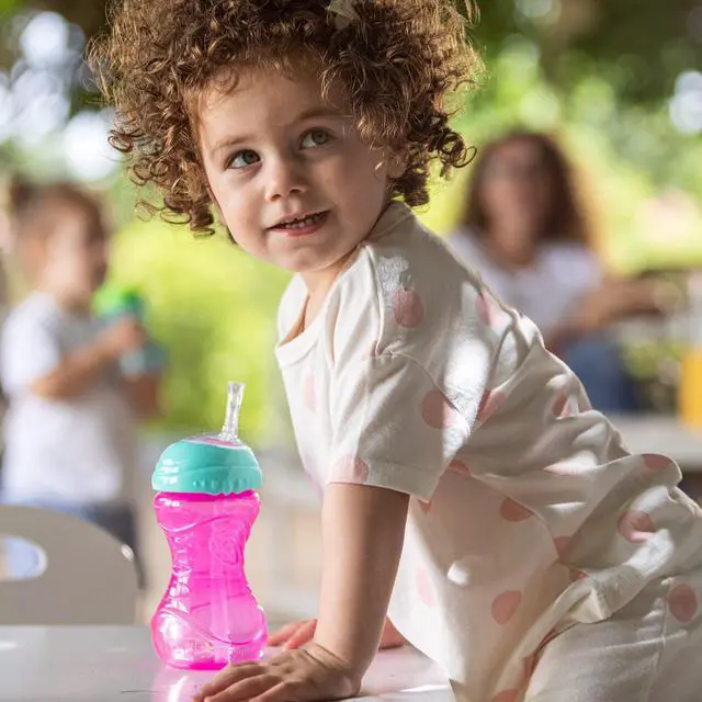 Alt view image 7 of 7 - 3 Piece No-Spill Easy Grip Cup with Flex Straw, Clik It Lock Feature, Girl, 10 Ounce