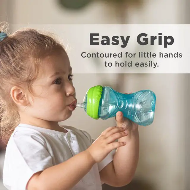 Alt view image 4 of 7 - 3 Piece No-Spill Easy Grip Cup with Flex Straw, Clik It Lock Feature, Boy, 10 Ounce