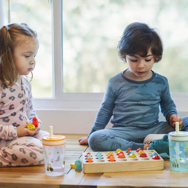 Alt view image 3 of 7 - Kelso Toddler Cups For Travel or At Home, 15oz 2-Pack Durable Plastic Sippy Cups With Leak-Proof Design is Perfect For Kids (Silly Goose, Harvest)