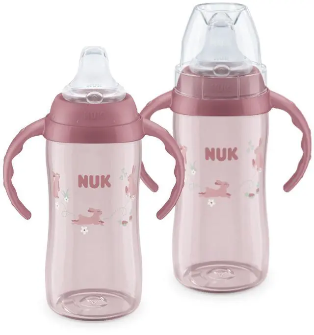 Main image of First Choice Large Learner Cup 2.0, 10 oz. Sippy Cup with Handles, Spill Proof, Leak Proof Soft Straw Cup, 2-Pack