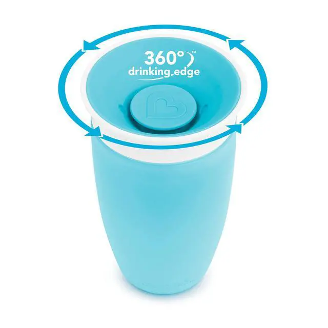 Alt view image 3 of 4 - Sippy Cups for Toddlers 1-3, Spill Proof Miracle 360 Cup, 10 Ounce, 2 Pack, Blue/Purple