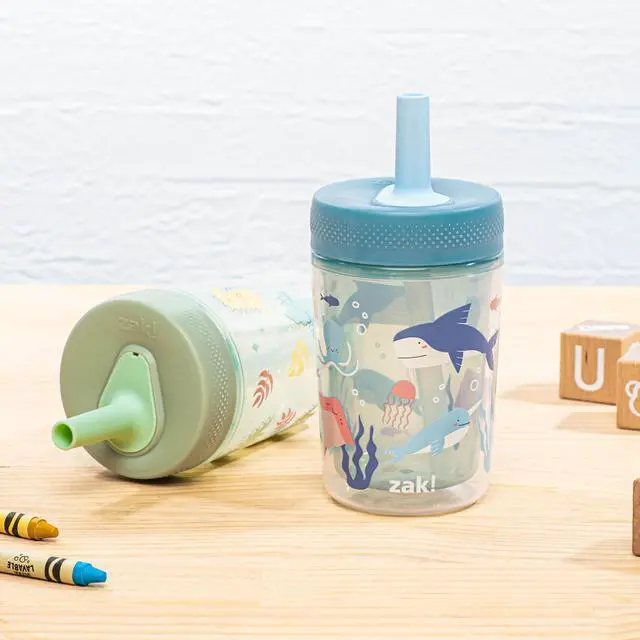 Alt view image 2 of 7 - Dino and Bubble Bay Capri 9oz Leak-Proof Toddler Cups, 2-Pack