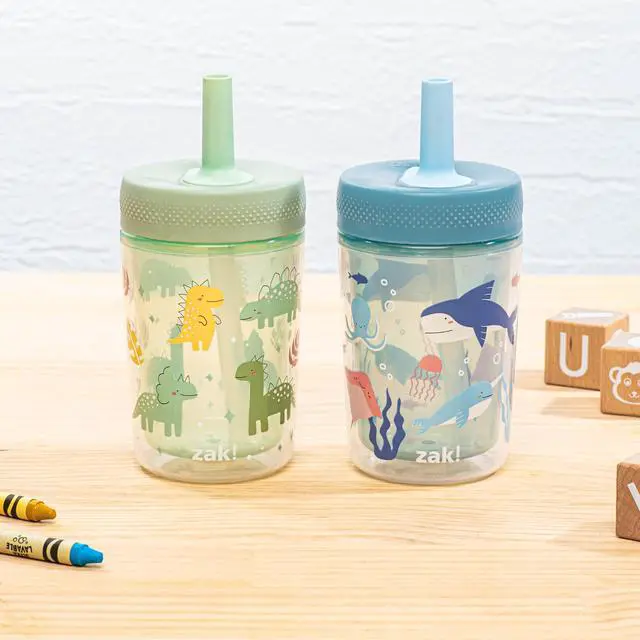Alt view image 3 of 7 - Dino and Bubble Bay Capri 9oz Leak-Proof Toddler Cups, 2-Pack