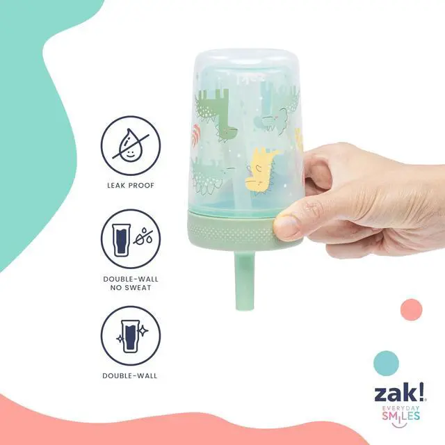Alt view image 4 of 7 - Dino and Bubble Bay Capri 9oz Leak-Proof Toddler Cups, 2-Pack