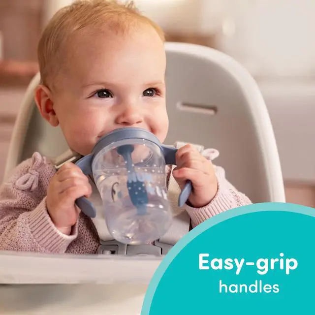 Alt view image 5 of 7 - Perfect Match Learner Straw Cup, 8 oz, 2 pack Soft Straw, Easy-Grip Handles, BPA Free, Spill Proof Transition Sippy Cup