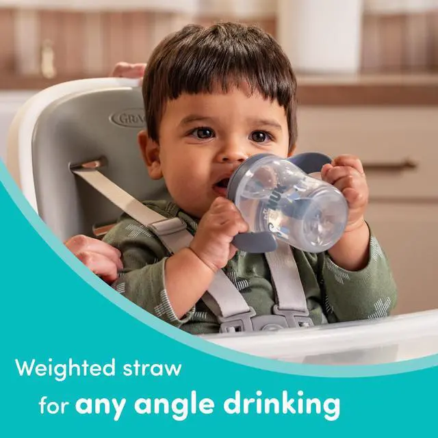 Alt view image 6 of 7 - Perfect Match Learner Straw Cup, 8 oz, 2 pack Soft Straw, Easy-Grip Handles, BPA Free, Spill Proof Transition Sippy Cup