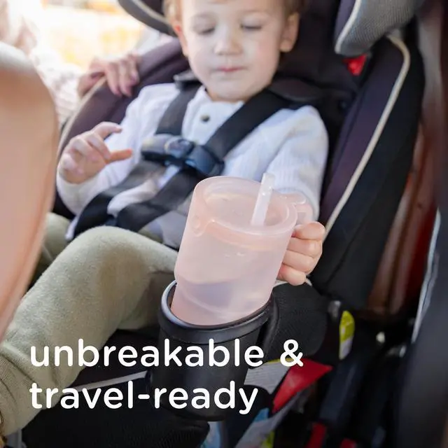Alt view image 4 of 7 - Silicone Tumbler with Handle & Straw, Toddler Sippy Cup, Lilac 11oz