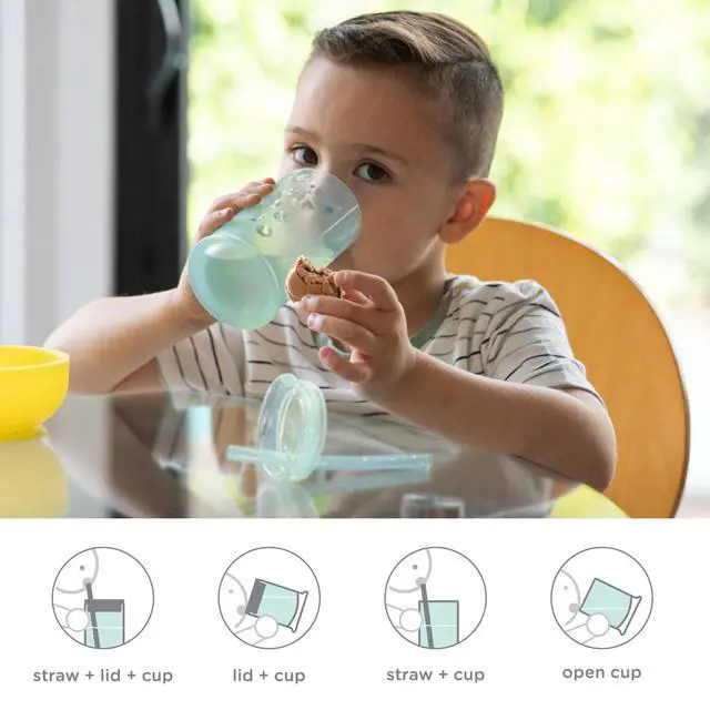 Alt view image 5 of 7 - Silicone Straw Sippy Cup for Toddlers 1-3, Unbreakable, Coral 9oz