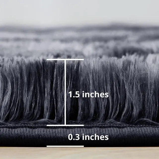 Alt view image 4 of 6 - Small Bedside Shaggy Rugs for Bedroom Living Room 2x3 ft, Fluffy Throw Rug for Entryway Indoor Floor Carpet, Shag Rug for Nursery Girls Boys Kids Rooms, Home Decor, Tie Dye Grey