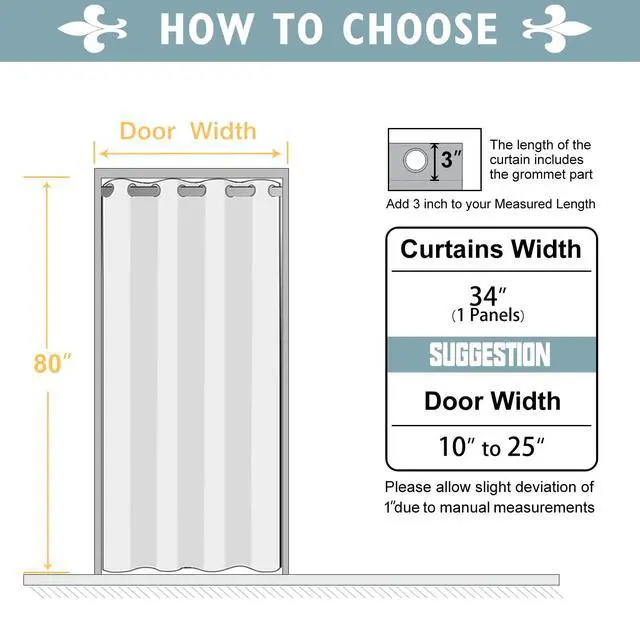 Alt view image 6 of 7 - Blackout Curtains Door Curtain for Doorway Privacy Closet Drapes