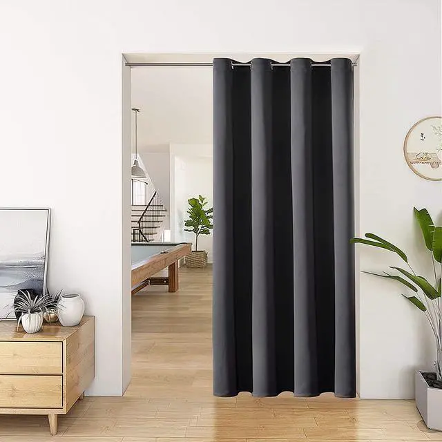Alt view image 7 of 7 - Blackout Curtains Door Curtain for Doorway Privacy Closet Drapes