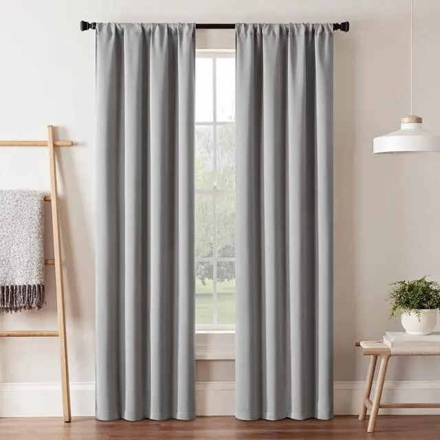 Main image of Darrell Blackout Rod Pocket Curtain, 37x84, Grey