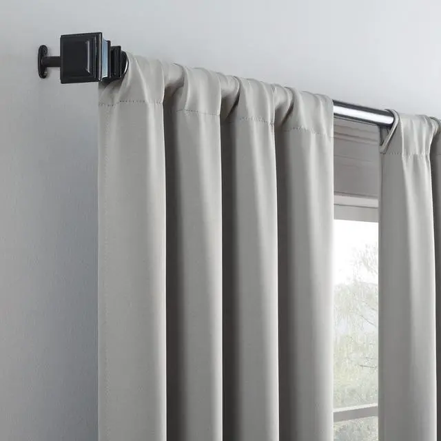 Alt view image 2 of 5 - Darrell Blackout Rod Pocket Curtain, 37x84, Grey