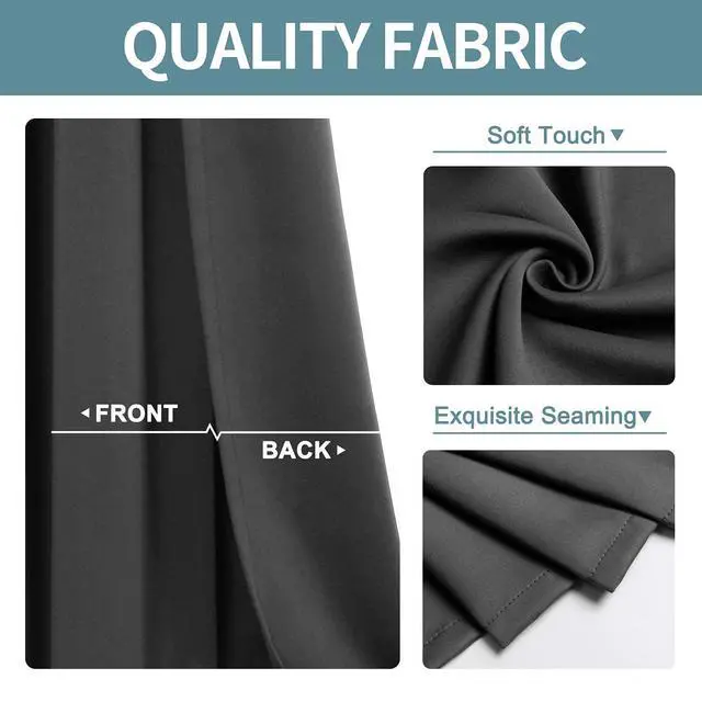 Alt view image 4 of 7 - Blackout Curtains for Bedroom and Living Room 63 Inches Long