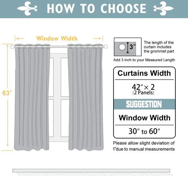 Alt view image 6 of 7 - Blackout Curtains for Bedroom and Living Room 63 Inches Long