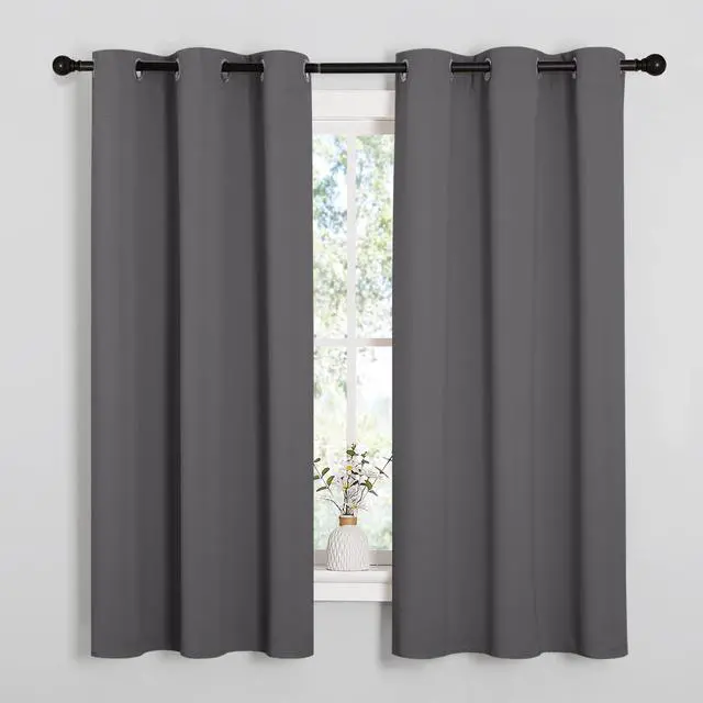 Main image of Thermal Insulated Grommet Blackout Curtains for Bedroom (2 Panels, W42 x L63 -Inch, Grey)