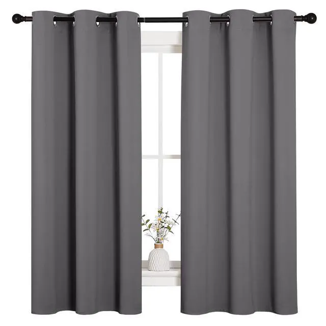 Alt view image 4 of 7 - Thermal Insulated Grommet Blackout Curtains for Bedroom (2 Panels, W42 x L63 -Inch, Grey)