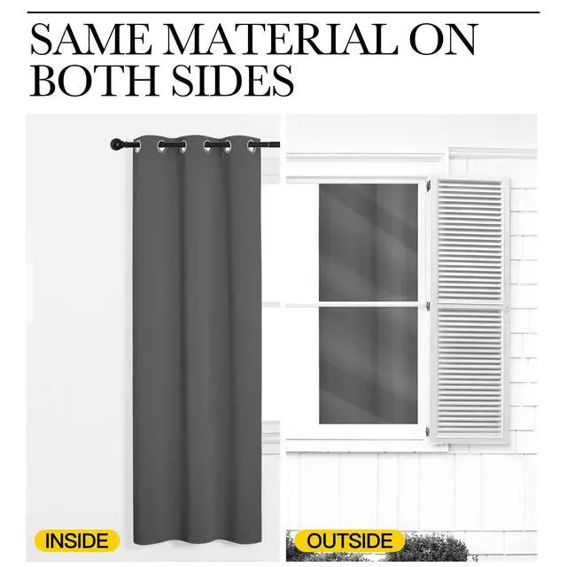 Alt view image 6 of 7 - Thermal Insulated Grommet Blackout Curtains for Bedroom (2 Panels, W42 x L63 -Inch, Grey)