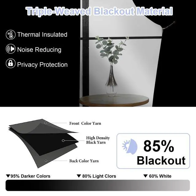 Alt view image 2 of 7 - Ava Sage Green Blackout Curtains for Bedroom 63 Inch Length 2 Panels Set, Solid Thermal Insulated Energy Saving Rod Pocket Window Treatment Curtains Blackout Drapes, W40 x L63 Inch, Sage