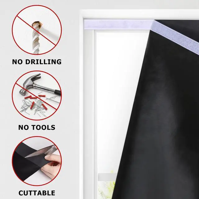 Alt view image 3 of 7 - 100% Blackout Roller Shades, 36"x72", Black
