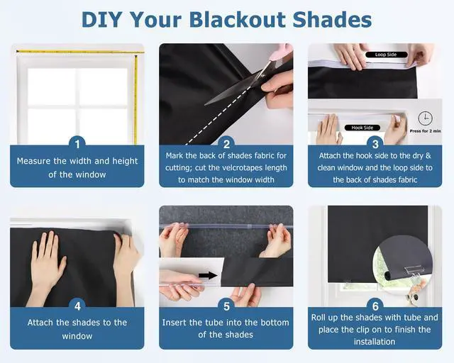 Alt view image 4 of 7 - 100% Blackout Roller Shades, 36"x72", Black