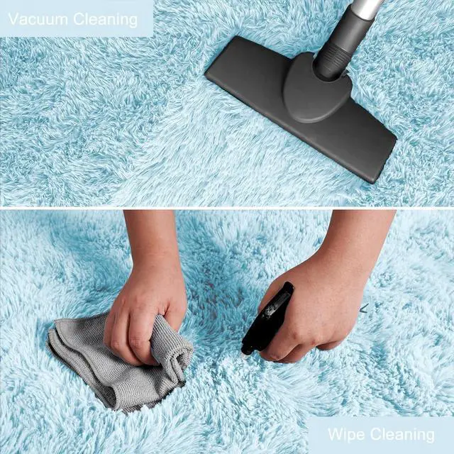 Alt view image 6 of 7 - Area Rugs for Bedroom, 2x3 Door Mat Washable Small Light Blue Bedside Rug,Fluffy Shaggy Entryway Rugs for Living Room, Shag Indoor Floor Carpet for Kids Boy and Girls, Home Decor Aesthetic