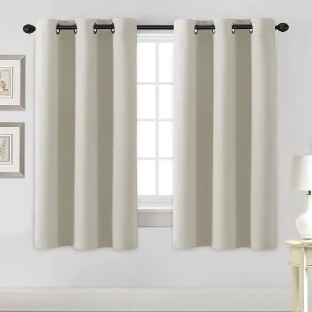 Main image of Blackout Curtains for Bedroom Thermal Insulated Room Darkening Living Room Curtains 63 Inch Long Grommet Privacy Protection Window Curtain Panels/Drapes for Nursery,2 Panels,Ivory/Cream