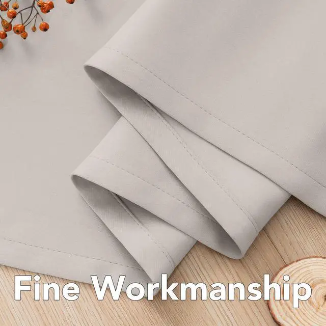 Alt view image 6 of 7 - Blackout Curtains for Bedroom Thermal Insulated Room Darkening Living Room Curtains 63 Inch Long Grommet Privacy Protection Window Curtain Panels/Drapes for Nursery,2 Panels,Ivory/Cream